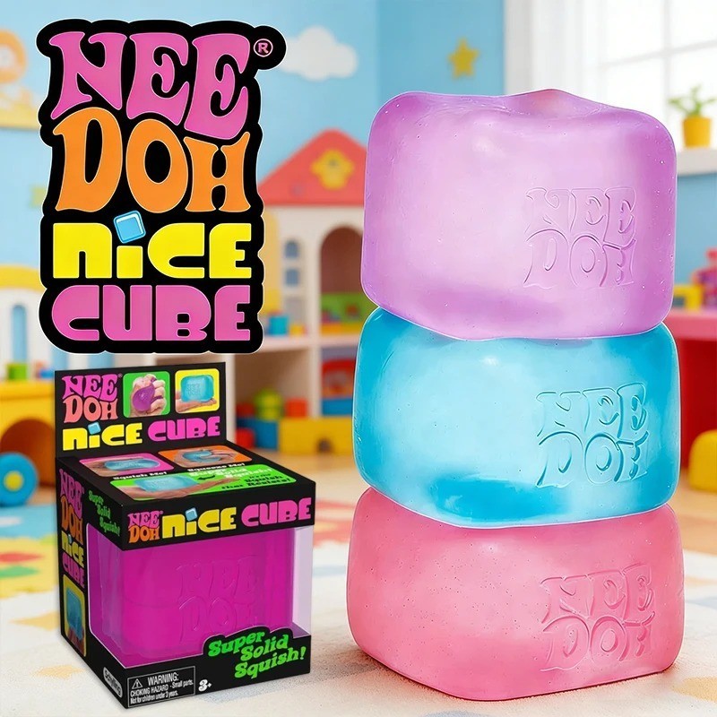 2026 Nee Doh Nice Cube - Super Solid Squish! (Pink) - Brand New/Factory Sealed!