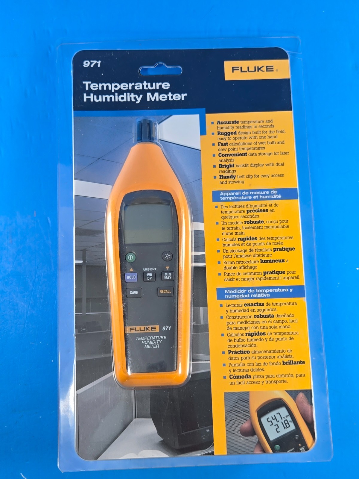 Fluke 971 Temperature Humidity Meter, NEW