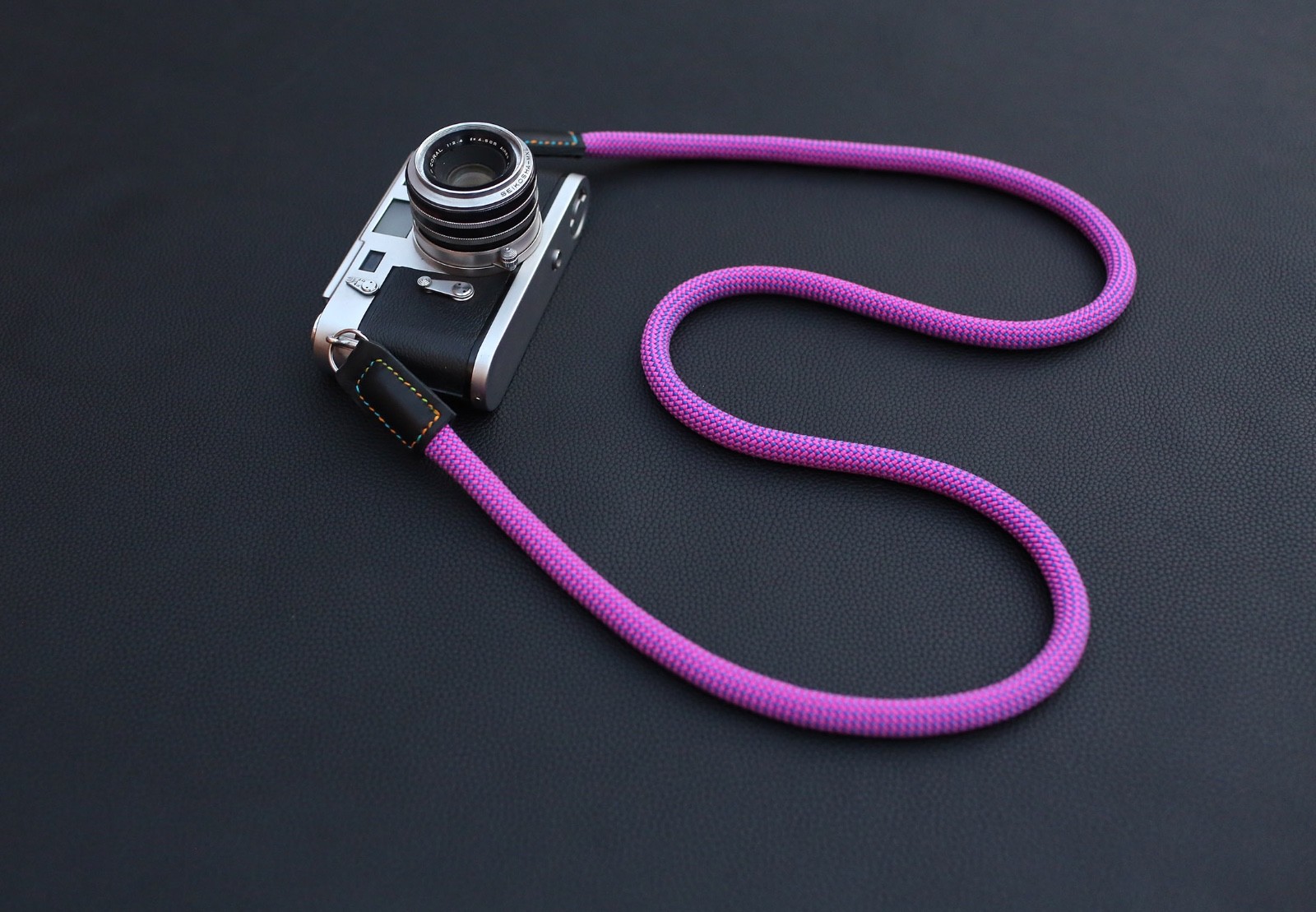 Purple Climbing Rope Camera Strap – Multi-Color Stitch Edition