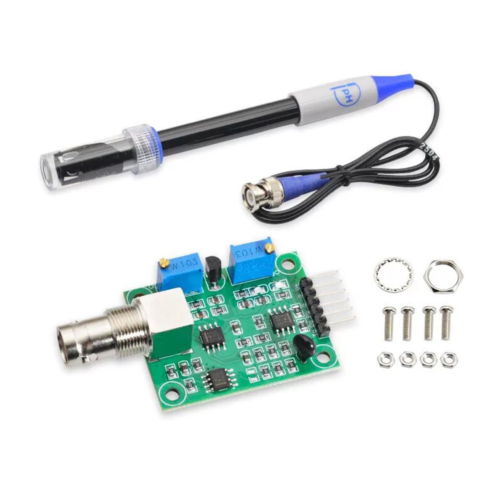 Liquid PH 0-14 Value Detect Sensor Module + PH Electrode Probe BNC for Arduino