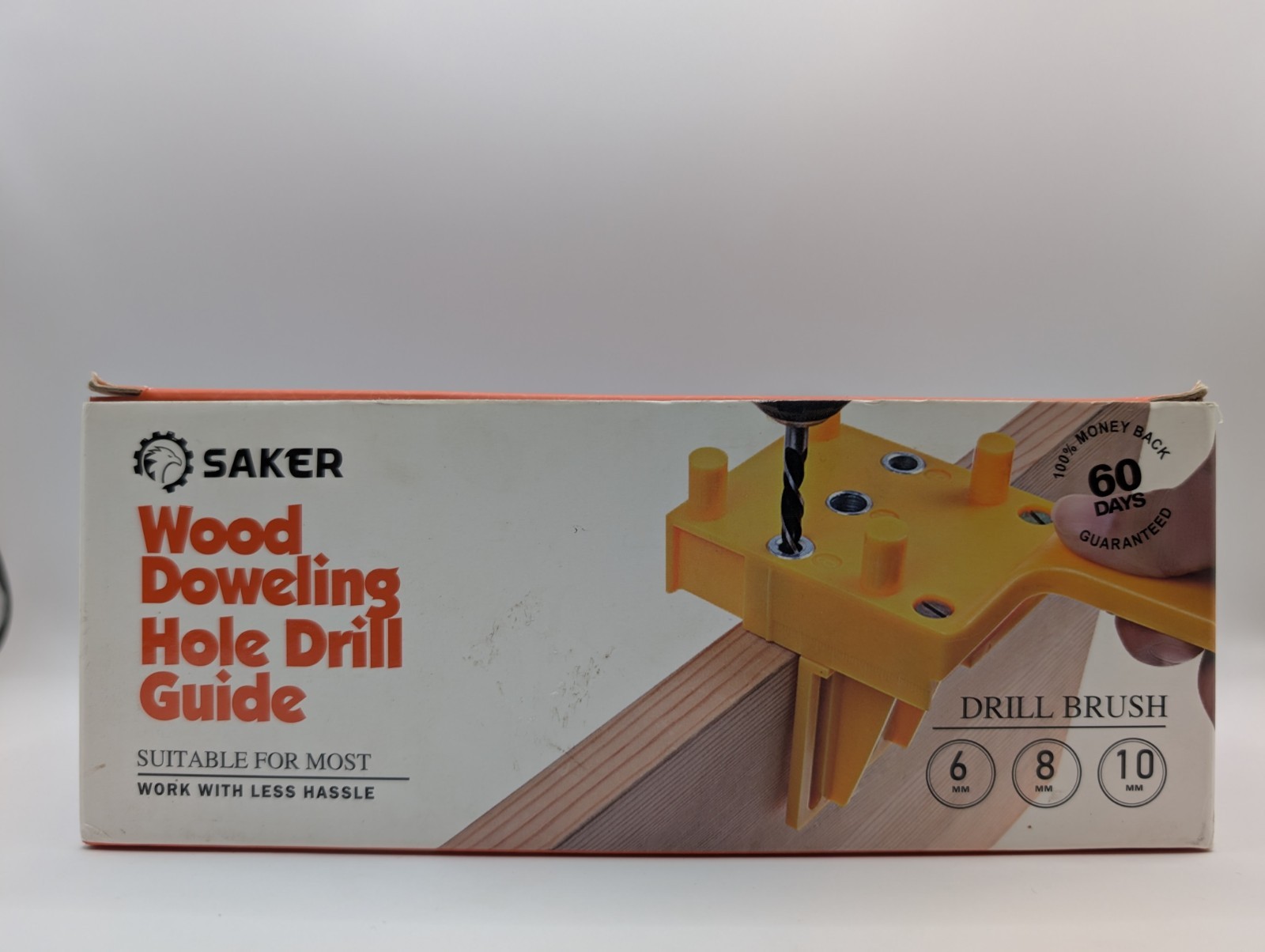 Saker Wood Doweling Hole Drill Guide - 6mm, 8mm, 10mm Dowel Tool