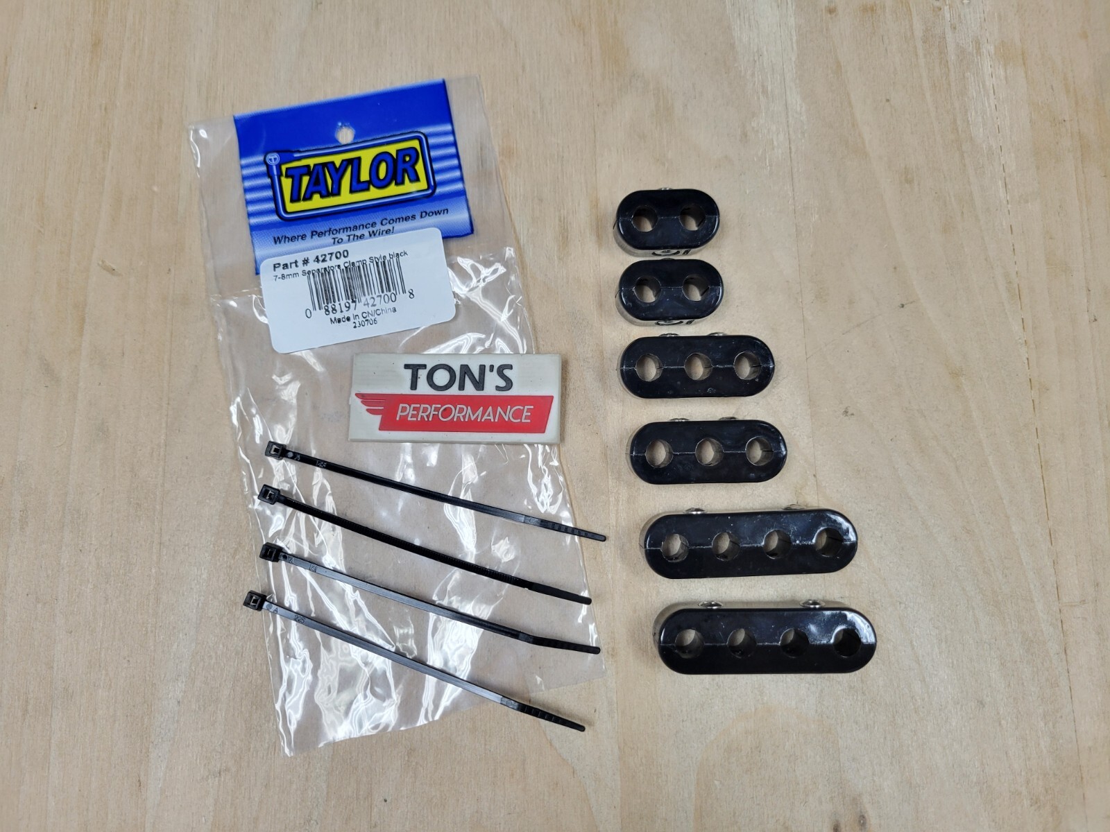 Taylor 42700 Clamp-On Wire Separators for 7-8mm Ignition Cable Black Nylon Kit