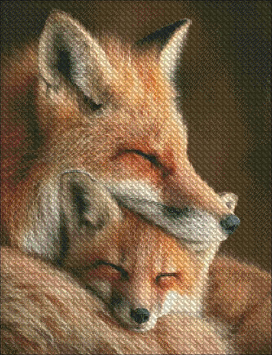 Nestled Together - DIY Chart Counted Cross Stitch Patterns Needlework DMC Color
