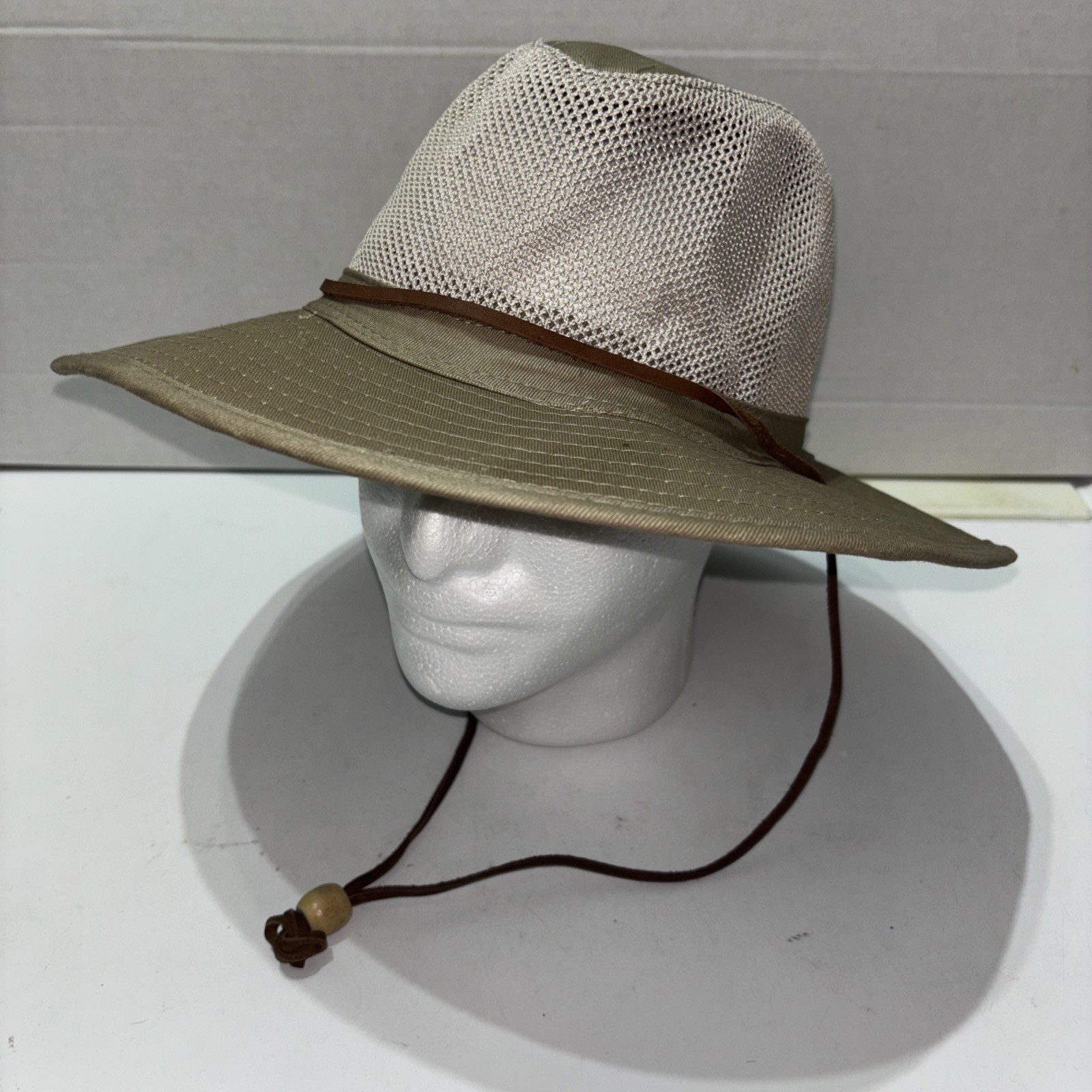 Red Head Brand Co Wide Brim Boonie Fishing Safari Vented Mesh Khaki Hat Sz Large