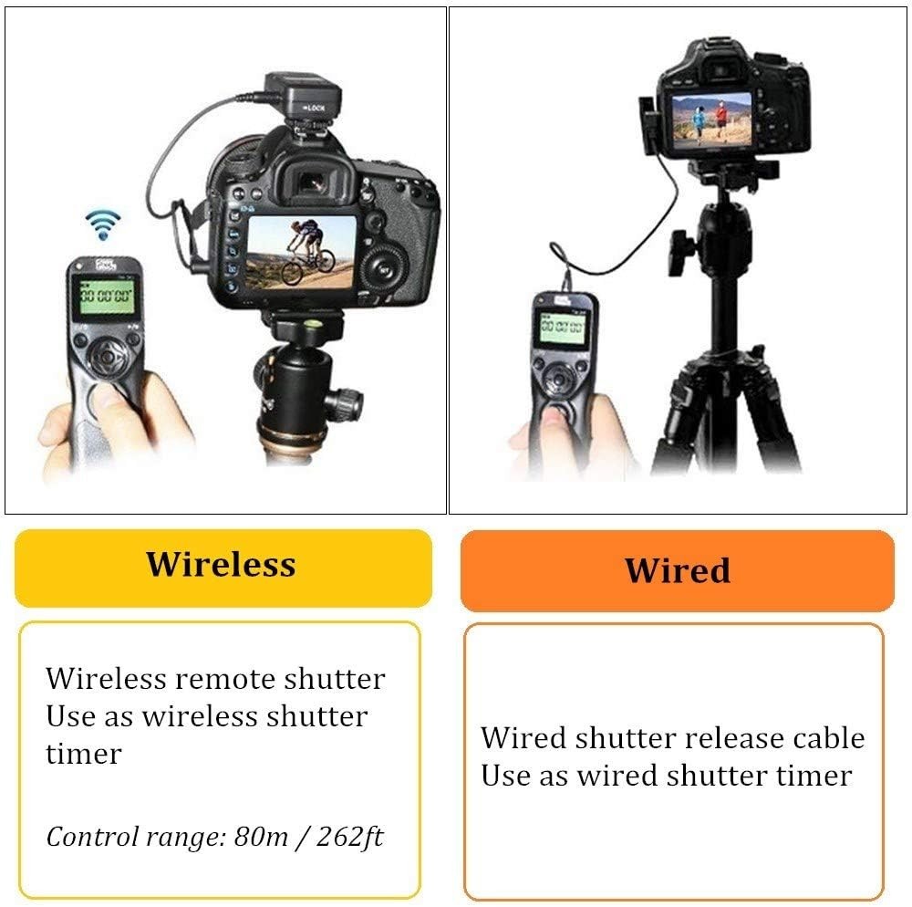 Pixel TW283-E3 Remote Shutter Intervalometer Controller Release Canon Pentax &