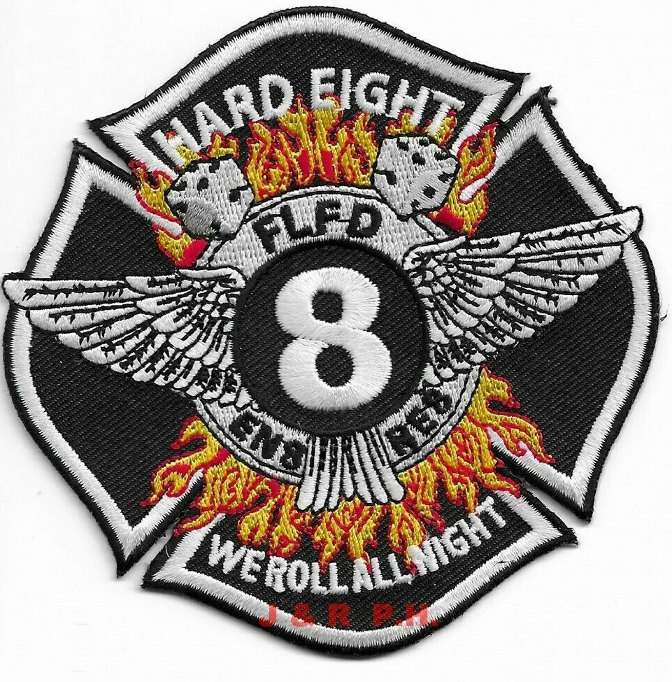 Fort Lauderdale  Station-8, FL  "We Roll All Night" (4" x 4") fire patch