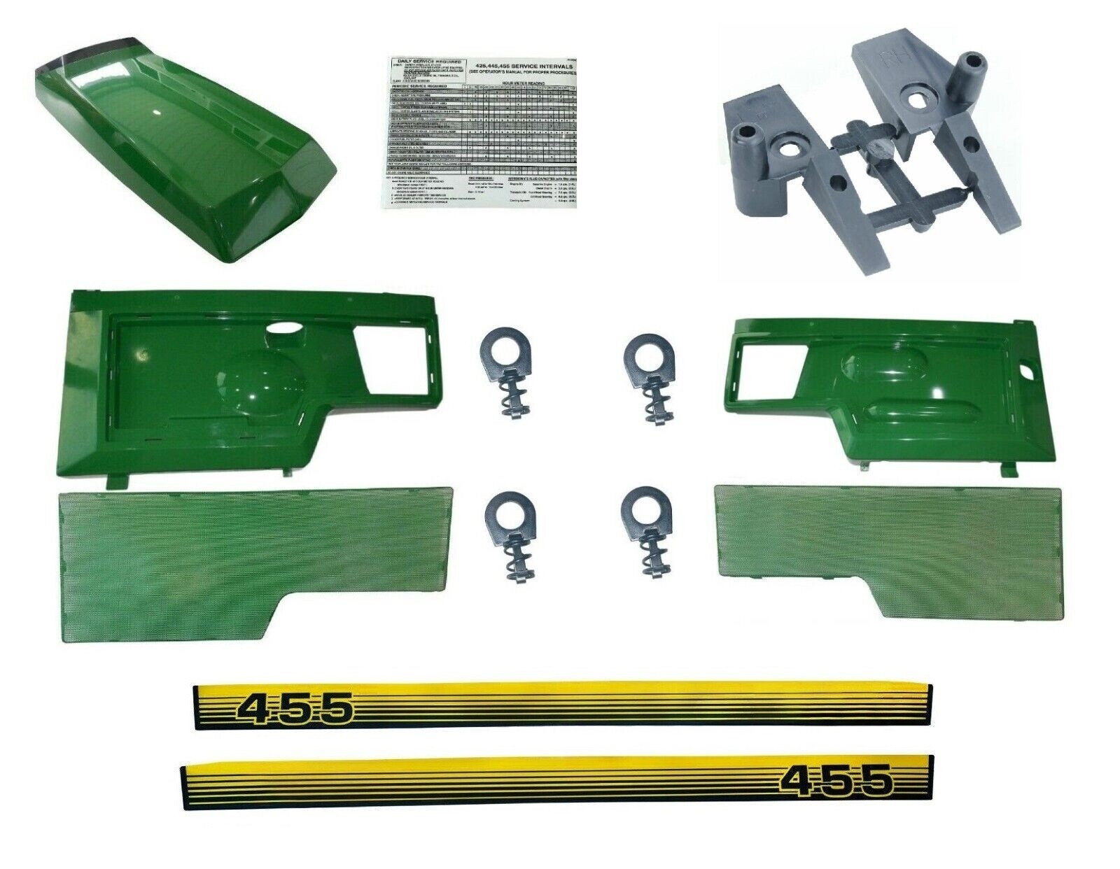 Hood/Panel/Sticker/Screen/Clip AM128986 AM128983 AM128982FitsJohn Deere455LOW SN
