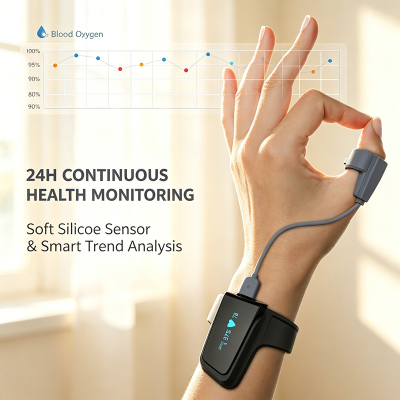 Pulse Oximeter With Smart Reminder SpO2 Blood Oxygen Saturation Monitor