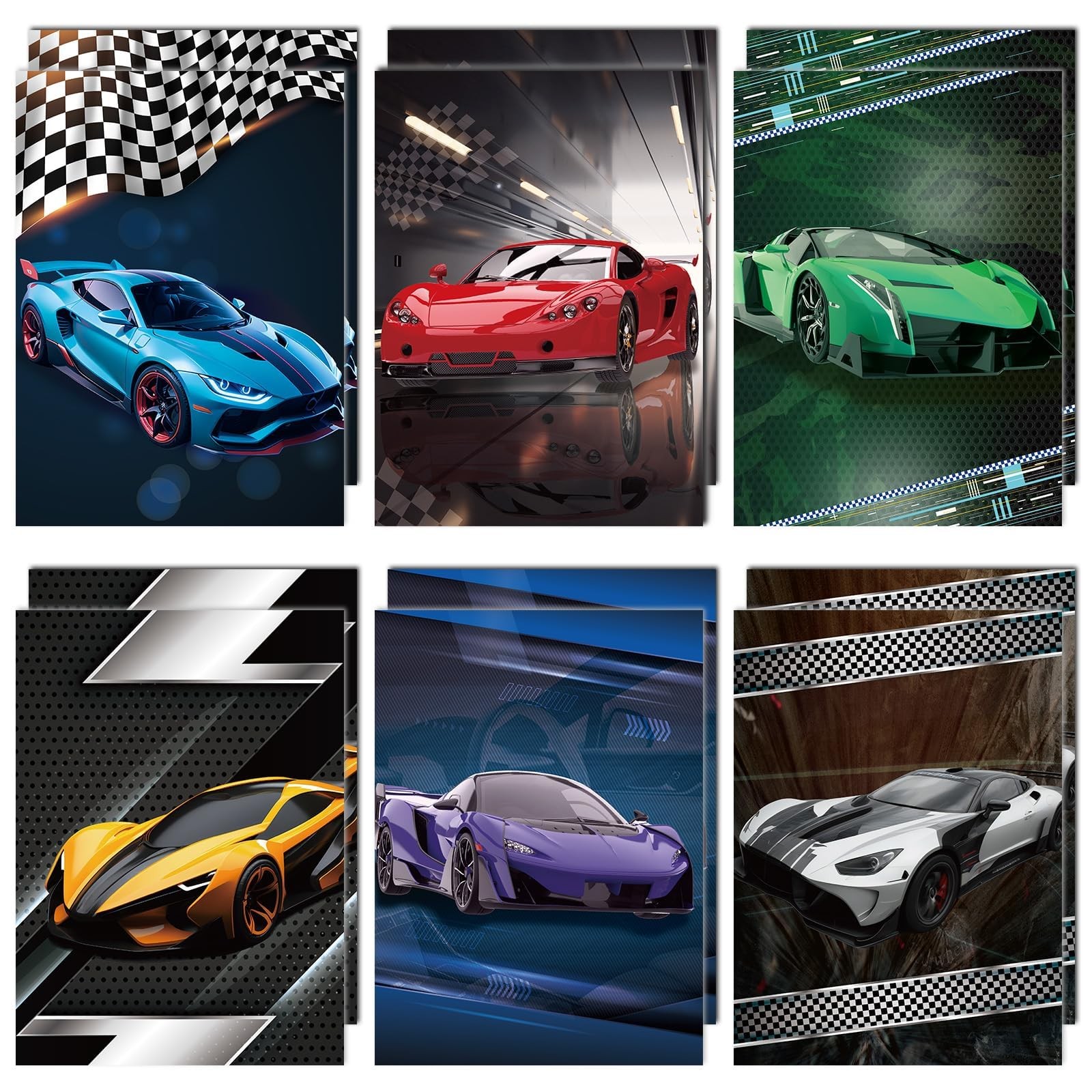 Car Decorative File Folder Set Car 2-Pocket Folder Set 6 Designs Teachers Stu...