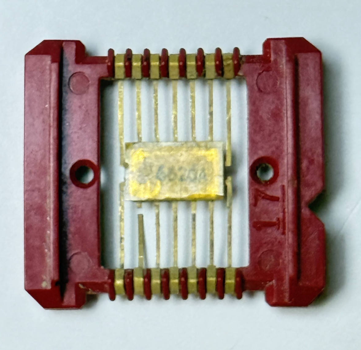 Two 1966 Texas Instruments Integrated Circuits (IC) in Red Carriers