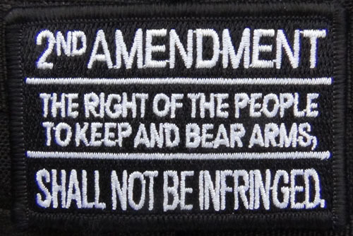 2nd Amendment black tactical embroidered patch Hook and loop backing