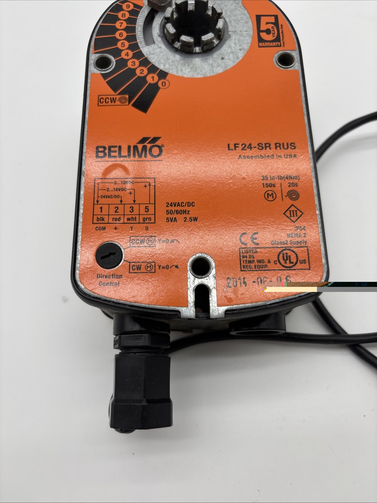 Belimo LF24-SR US Spring Return HVAC Damper Actuator 24V Corded MPN