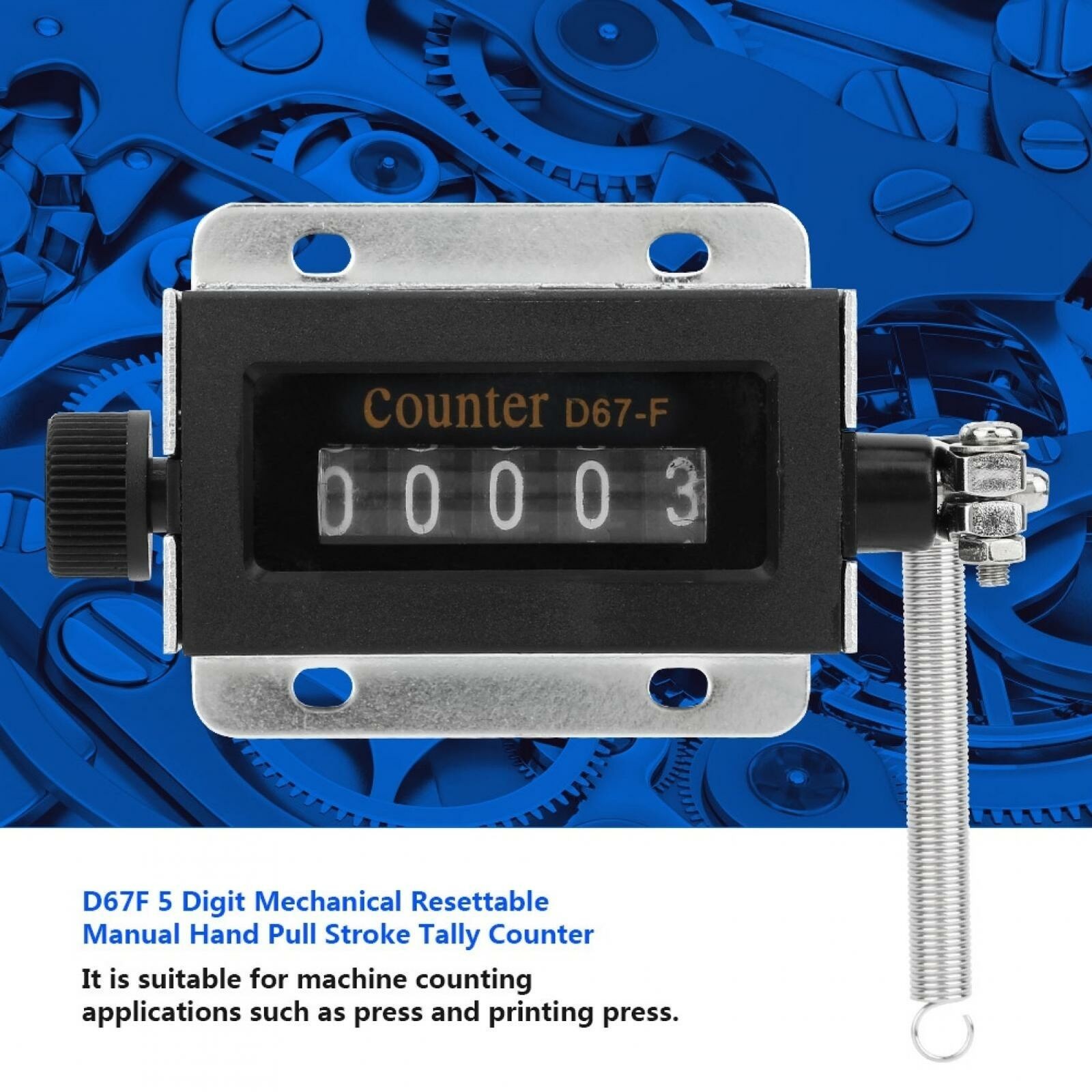 Mechanical Counter 5 Digit Mechanical Counter Manual Approx.82g/2.9oz Resettable
