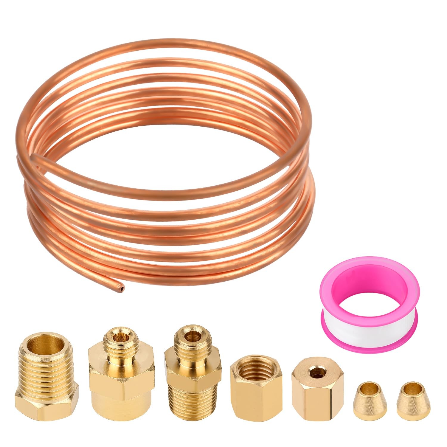 Oil Pressure Gauge Tubing Kit Copper Copper Line Tubing Install Kit W/Fittings
