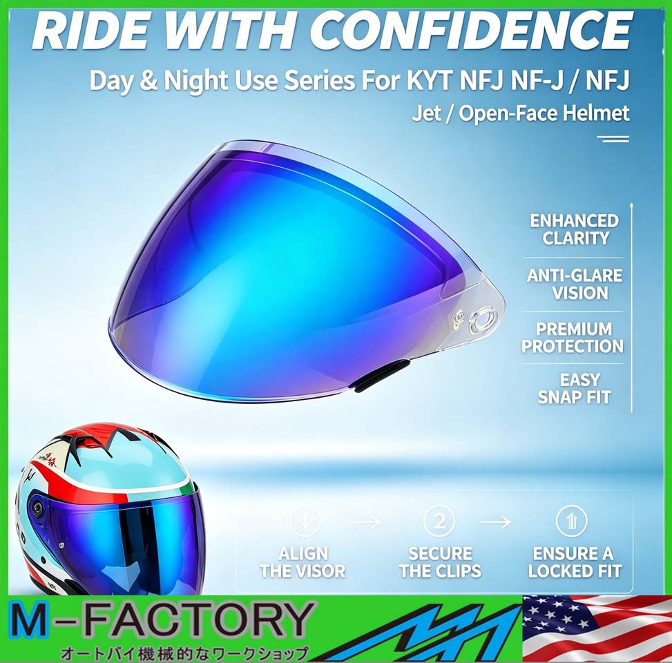 KYT NFJ NF-J / NFJ (Jet / open-face Day Night Helmet Visor Anti-Scratch