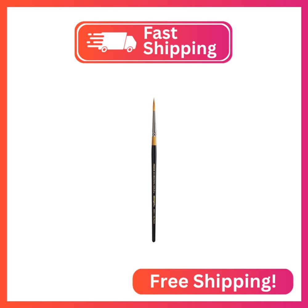 KINGART Premium Original Gold 9020-4 Ultra Round Series Artist Brush, Golden Tak