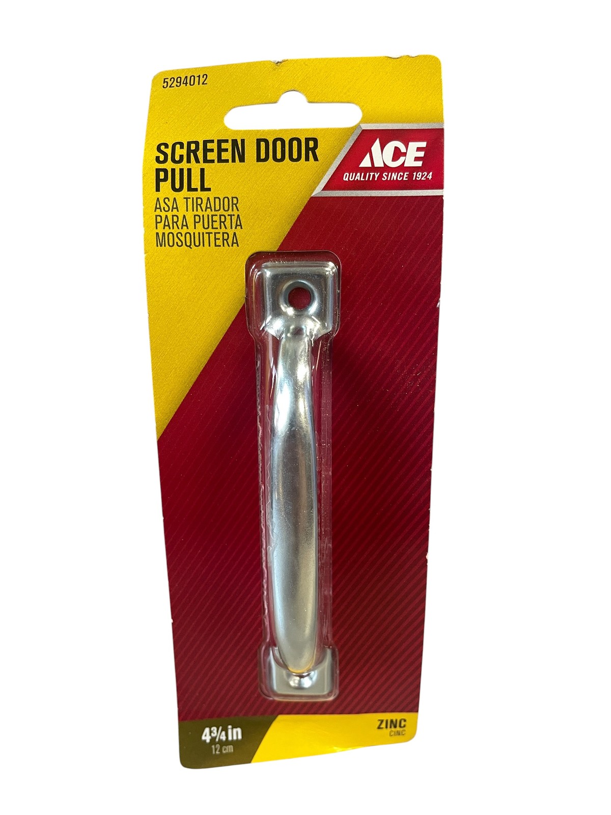 ACE 4-3/4" Zinc Plated Screen Door Pull Handle 5294012 Rust Corrosion Resistant