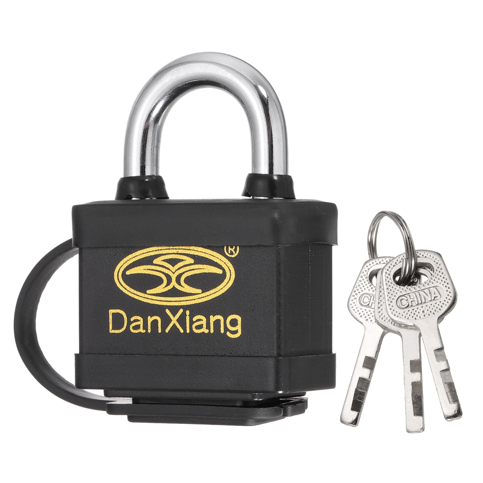 1Pcs Waterproof Padlocks, 2.6 x 1.8 x 1Inch Alloy Steel Outdoor Locks, Black