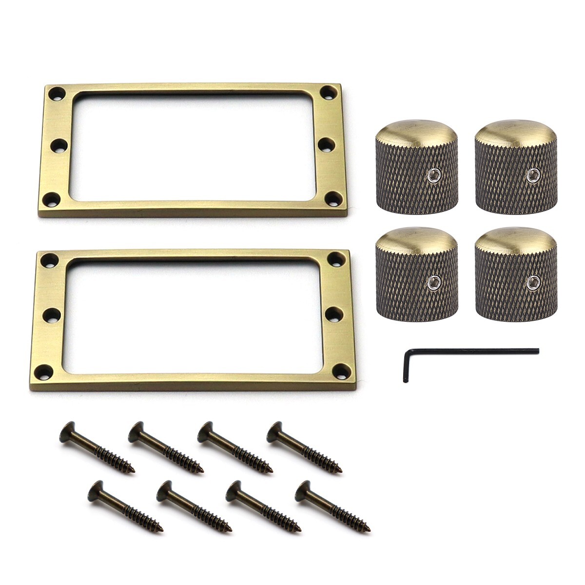 Set of Bronze Guitar Pickup Rings and 4pcs Guitar Knobs for EPI LP SG Guitar
