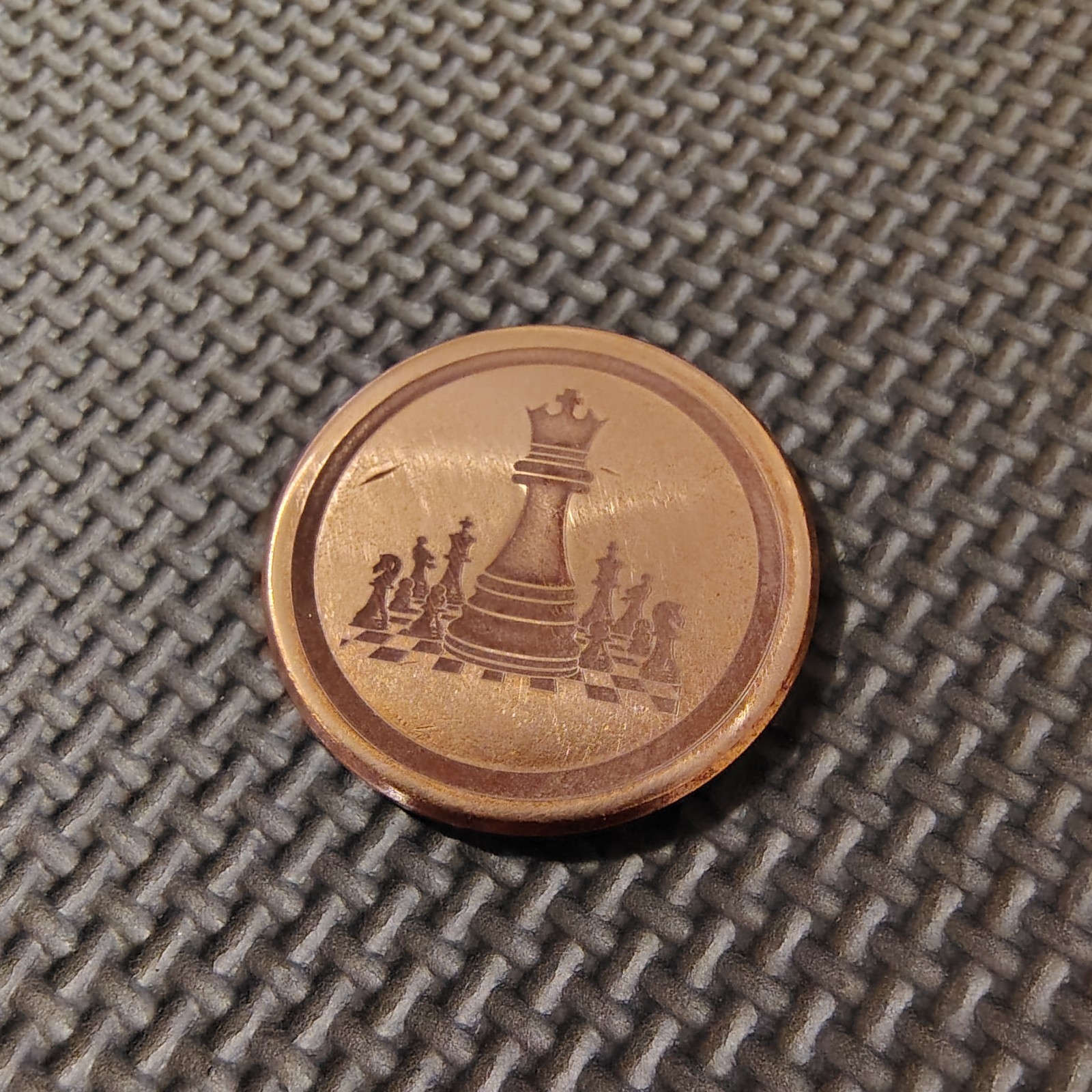Custom Boutique Copper Engraved Chess Board Worry Coin Golf Ball Marker 1.5"