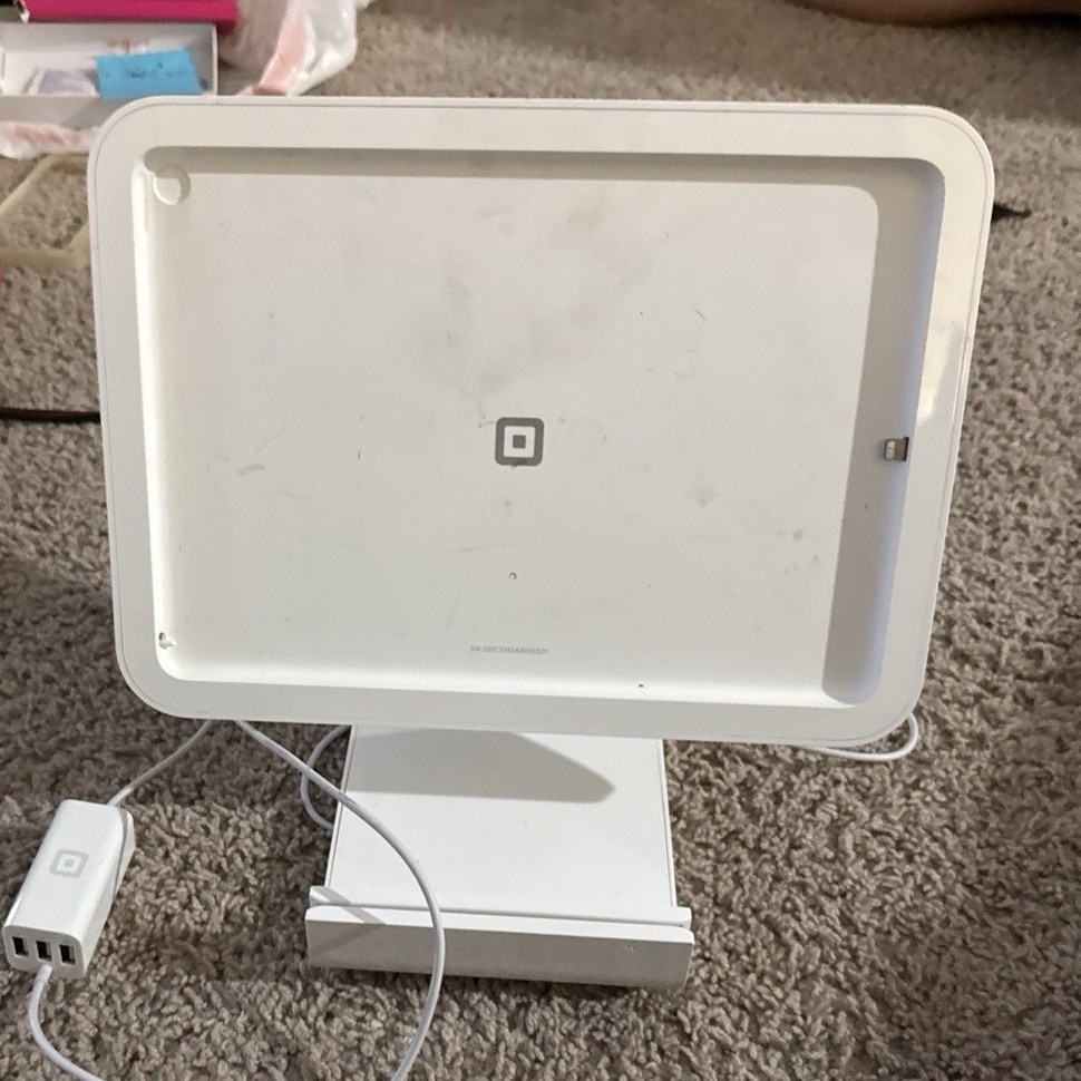 Square Retail POS System Terminal Stand with Power Adapter Included White