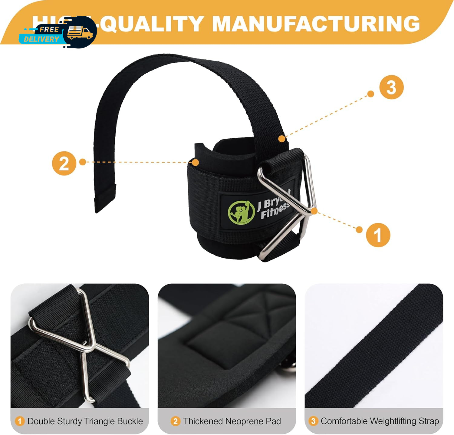 Fitness Wrist Straps for Weightlifting and Cable Machines - Premium Padded Wrist