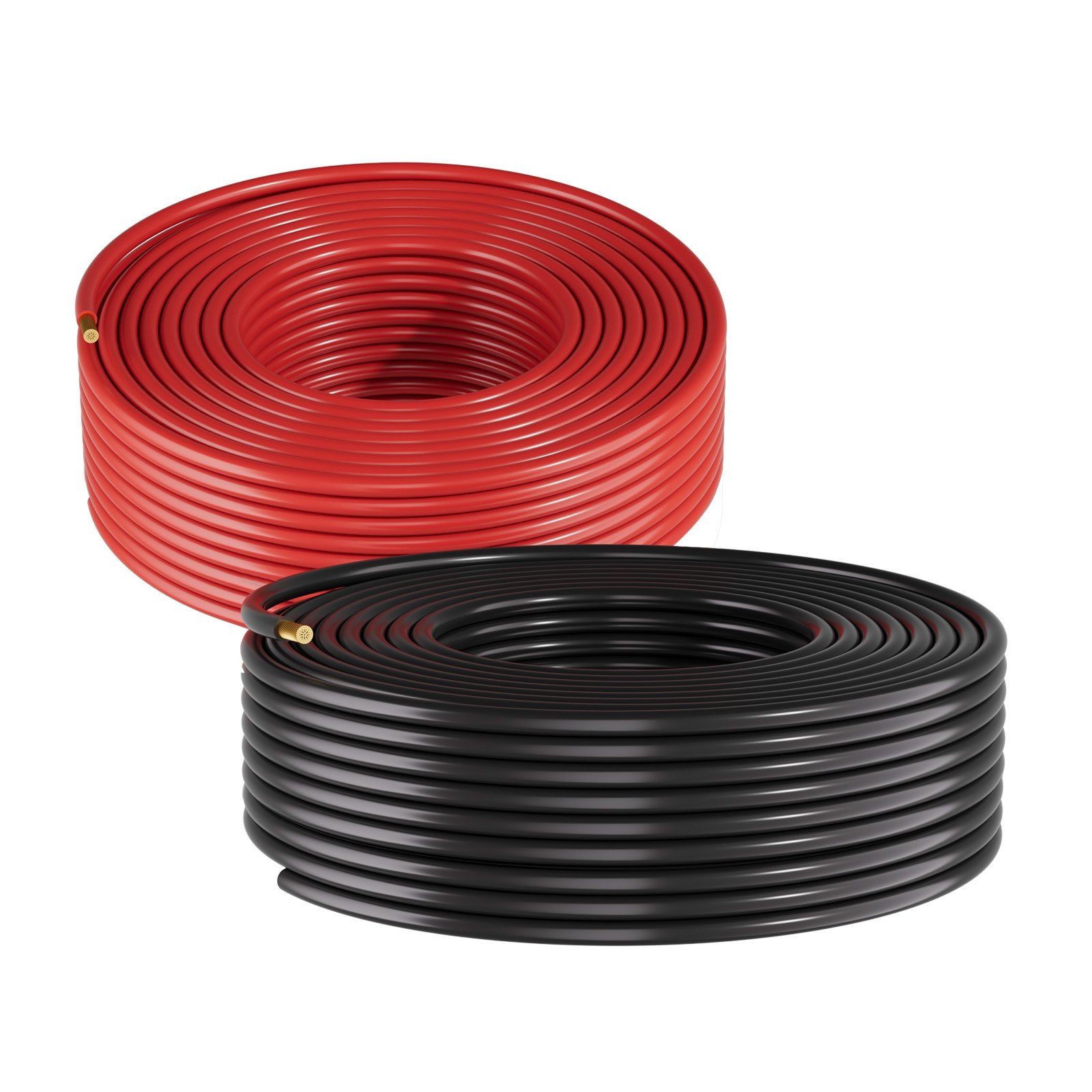 10 AWG PV Wire Kit — 100ft Total, Black & Red, Tinned Cu, -40°F to 194°F, IP67