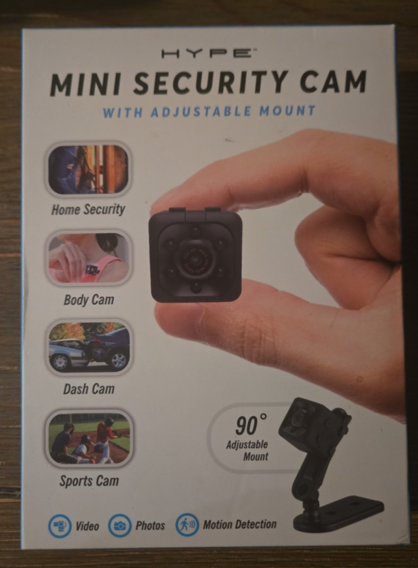 Hype Mini Security Cam with Adjustable Mount Never Used, In Box