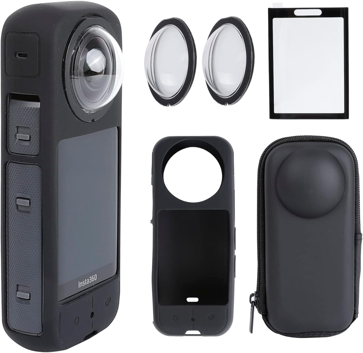 Insta360 X3 Accessory Kit Lens Guard Silicone Cover Screen Protectors Case