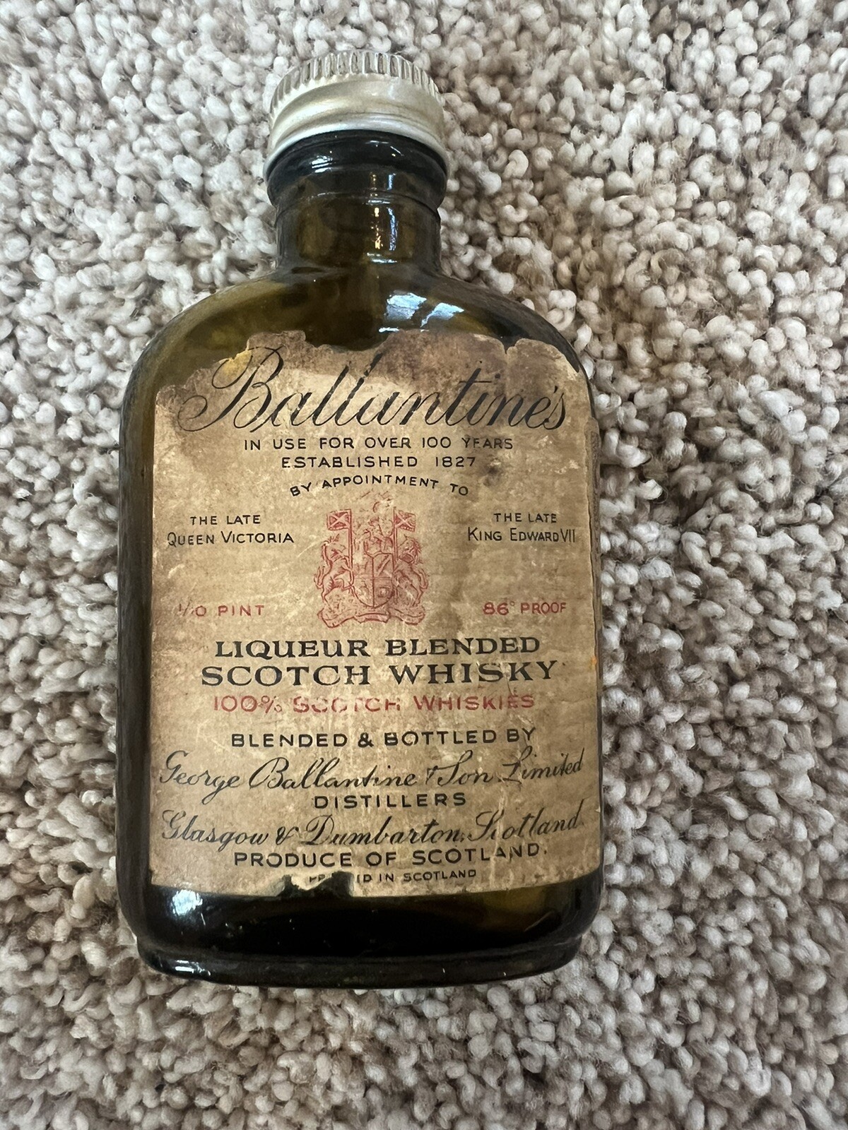 Vintage Ballantines Bottle Brown Scotch Whisky Scotland --Empty