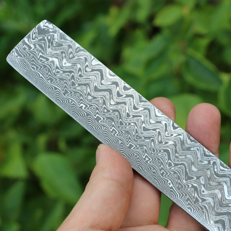 Damascus Steel Billet Bar Knife Blank DIY Knife Making Material Unfilled Core
