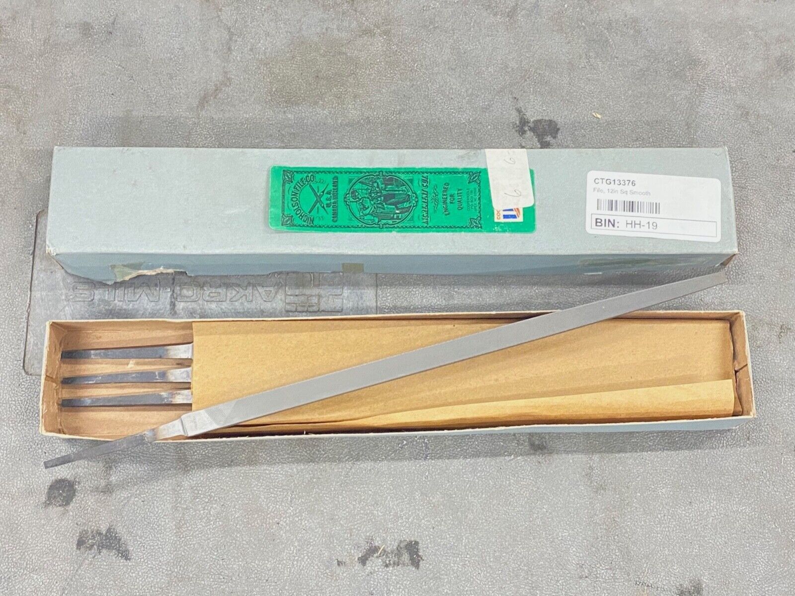 1 new NICHOLSON #13376 12" Square Smooth Hand File, Made in USA