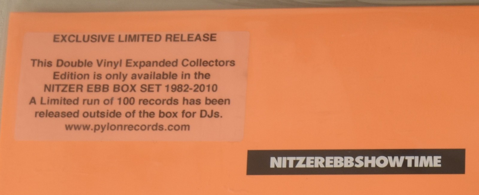 Nitzer Ebb Double vinyl Expanded Collectors Edition limited run Showtime
