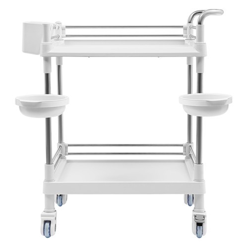 Professional Medical Trolley Cart Mobile Utility Cart with Wheels & Basins USA