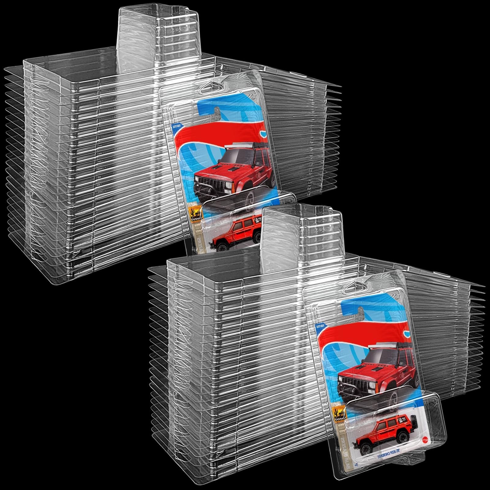 48 Pcs Clear Protector Cases Model Car Clamshell Cases Display Case, Clear Pr...