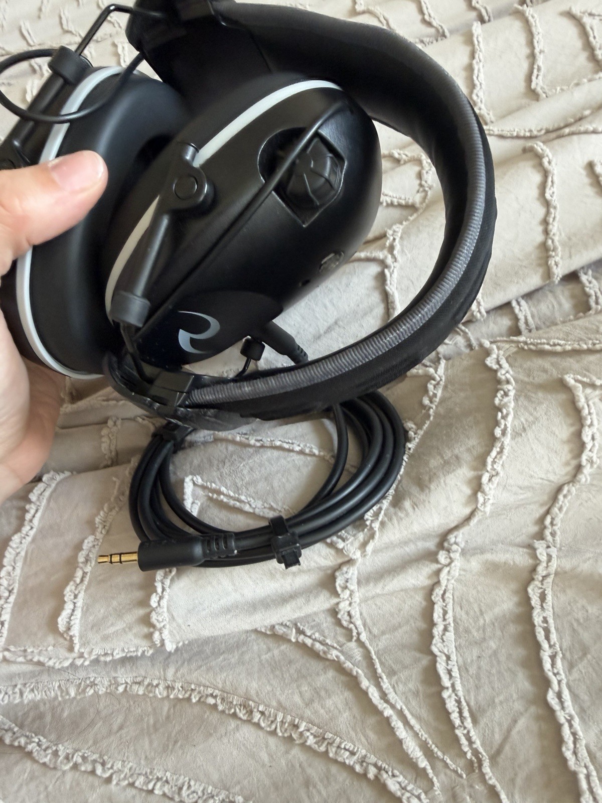 Wired Over-Ear Gaming Headset w/ Boom Mic, Adjustable, Black/Silver 3.5mm