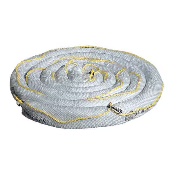 Pig Sorbent Boom, 16 gal, 3 in x 20 ft, Oil, White, 4 PK BOM407 Pig BOM407 3 in