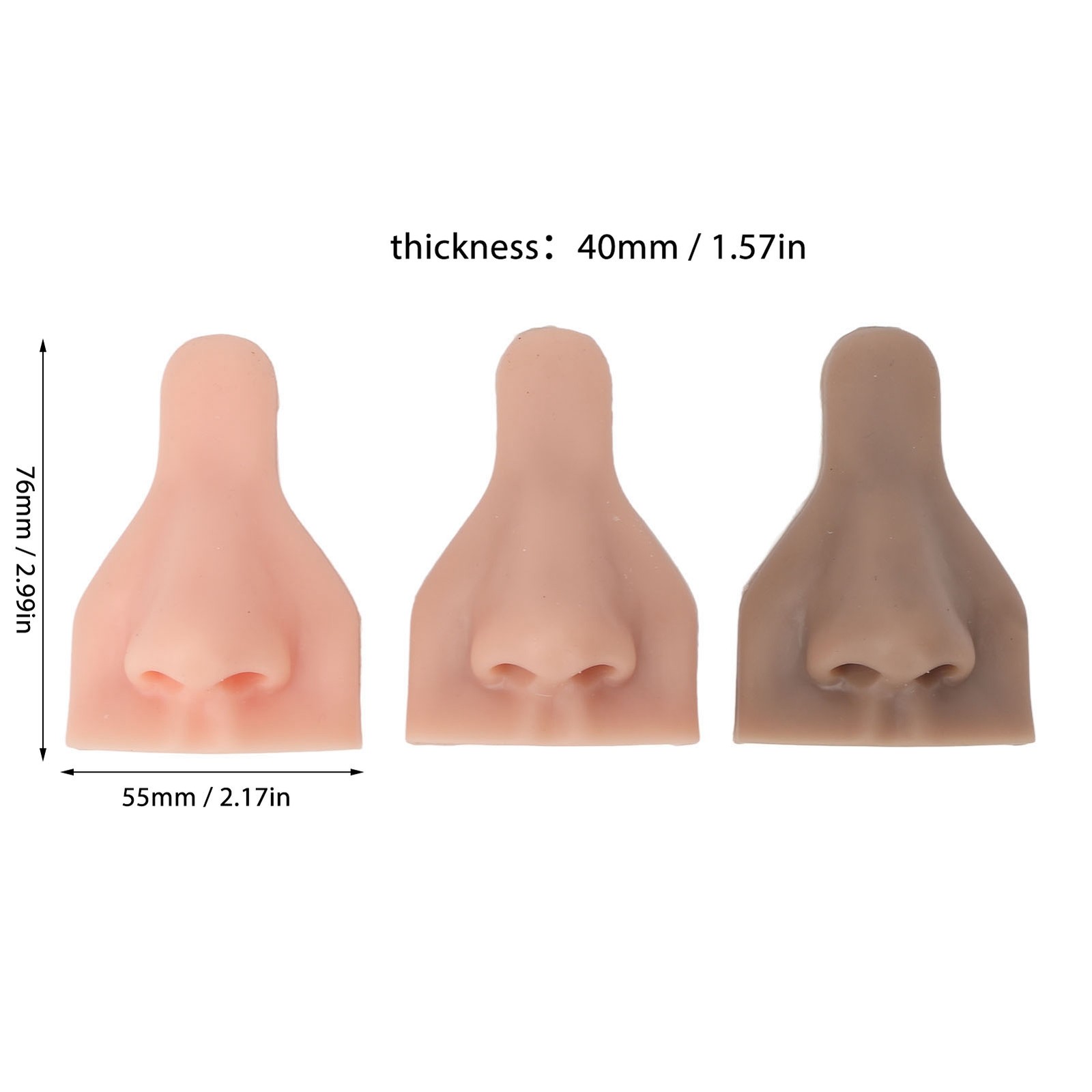3 Pcs Silicone Nose Model For Suture Practice Teaching Beauty School Display