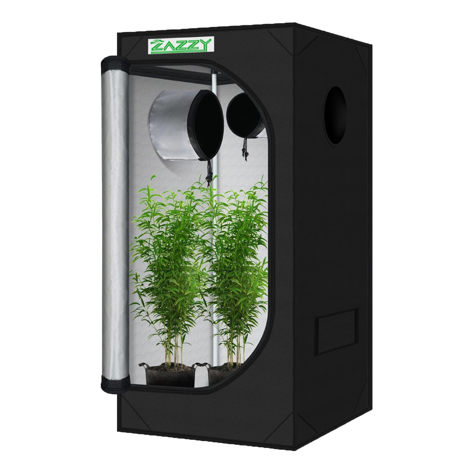 zazzy Grow Tent 32"x32"x63", High Reflective Mylar Grow Room with Observation...