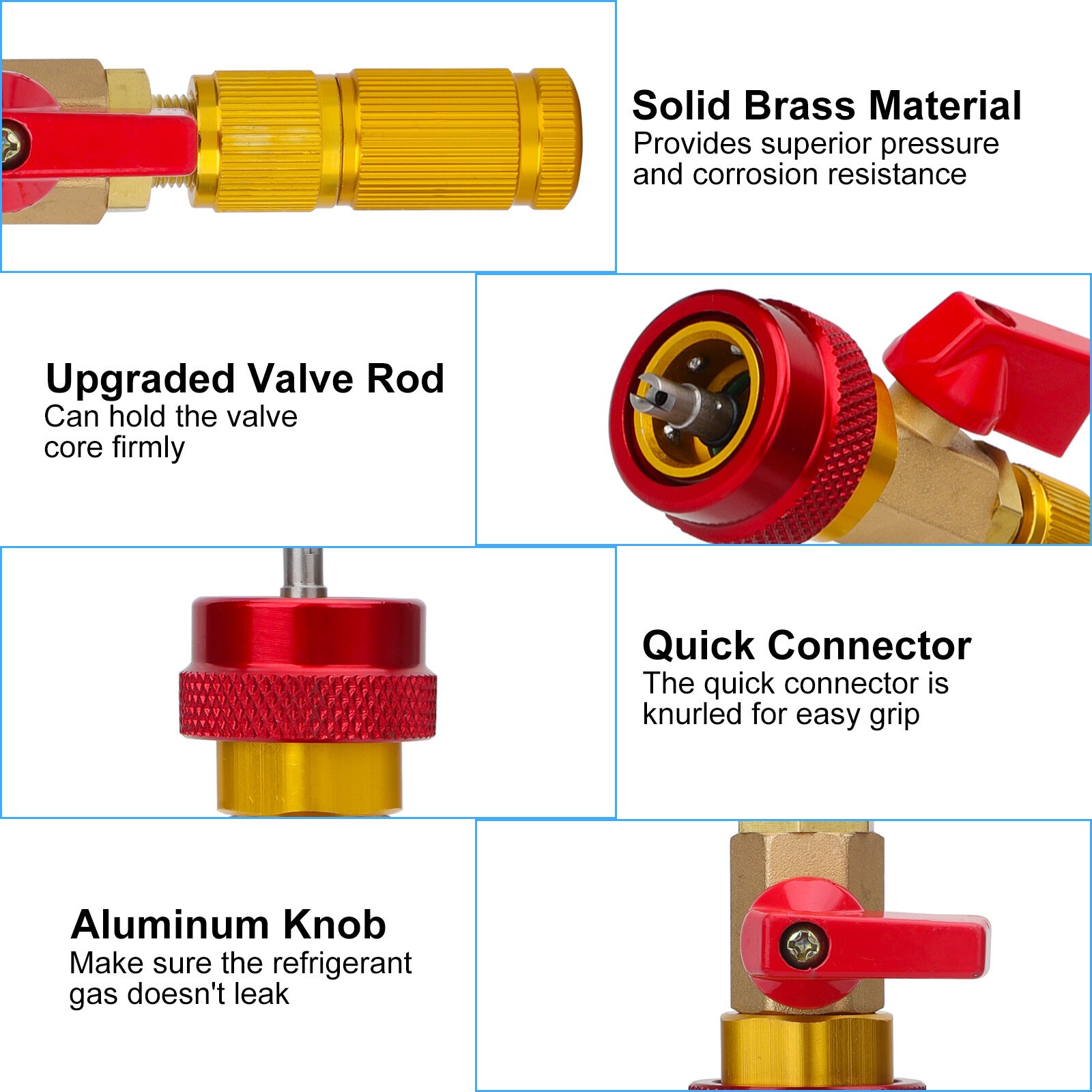 Car A/C R134A System Valve Core Quick Remover Installer Tools High Low Pressure