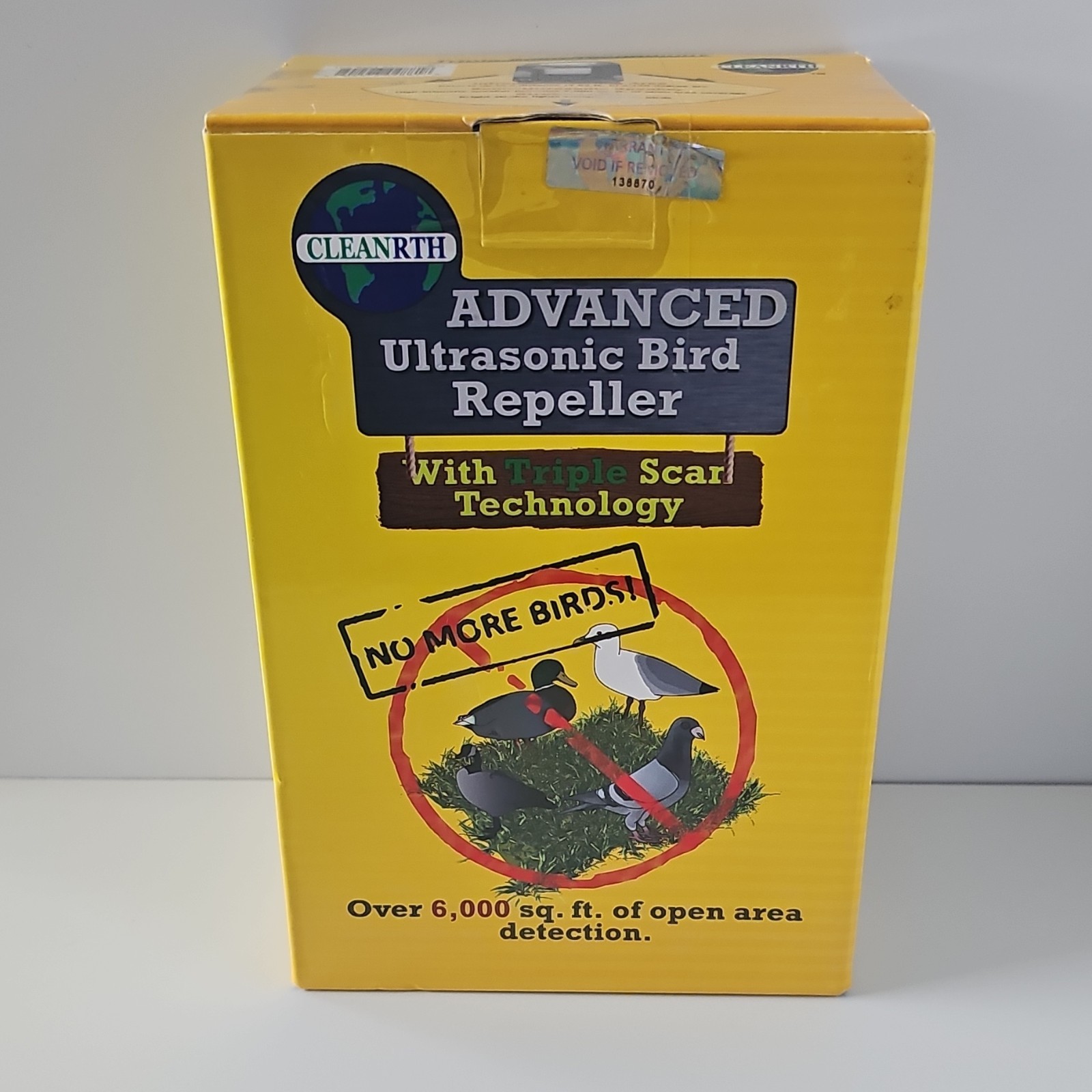 Cleanrth TSBR610 Ultrasonic Bird Repel PlugIn Triple Scan Outdr *New Never Used*