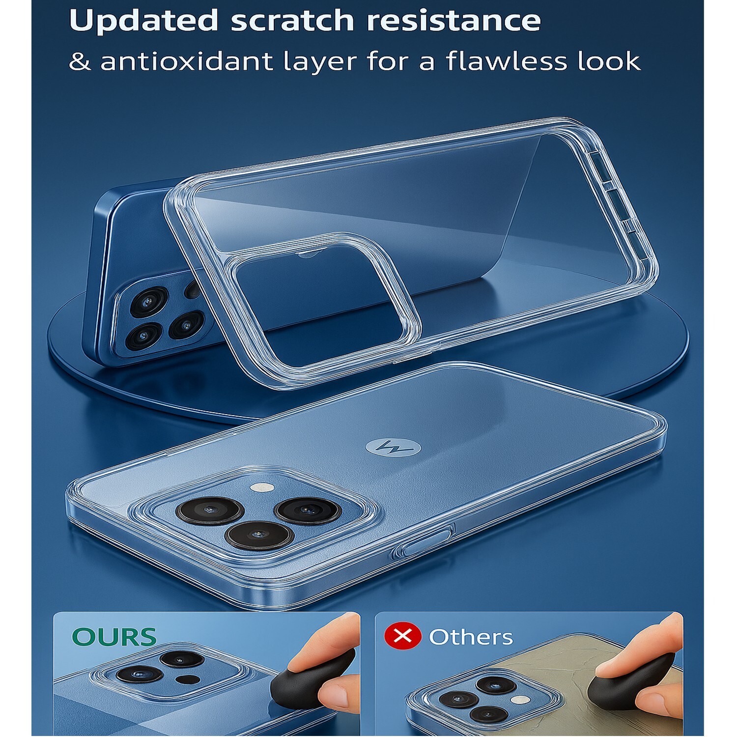 For Motorola Edge 2025 Case Phone Cover Shockproof Slim + Tempered Glass Screen