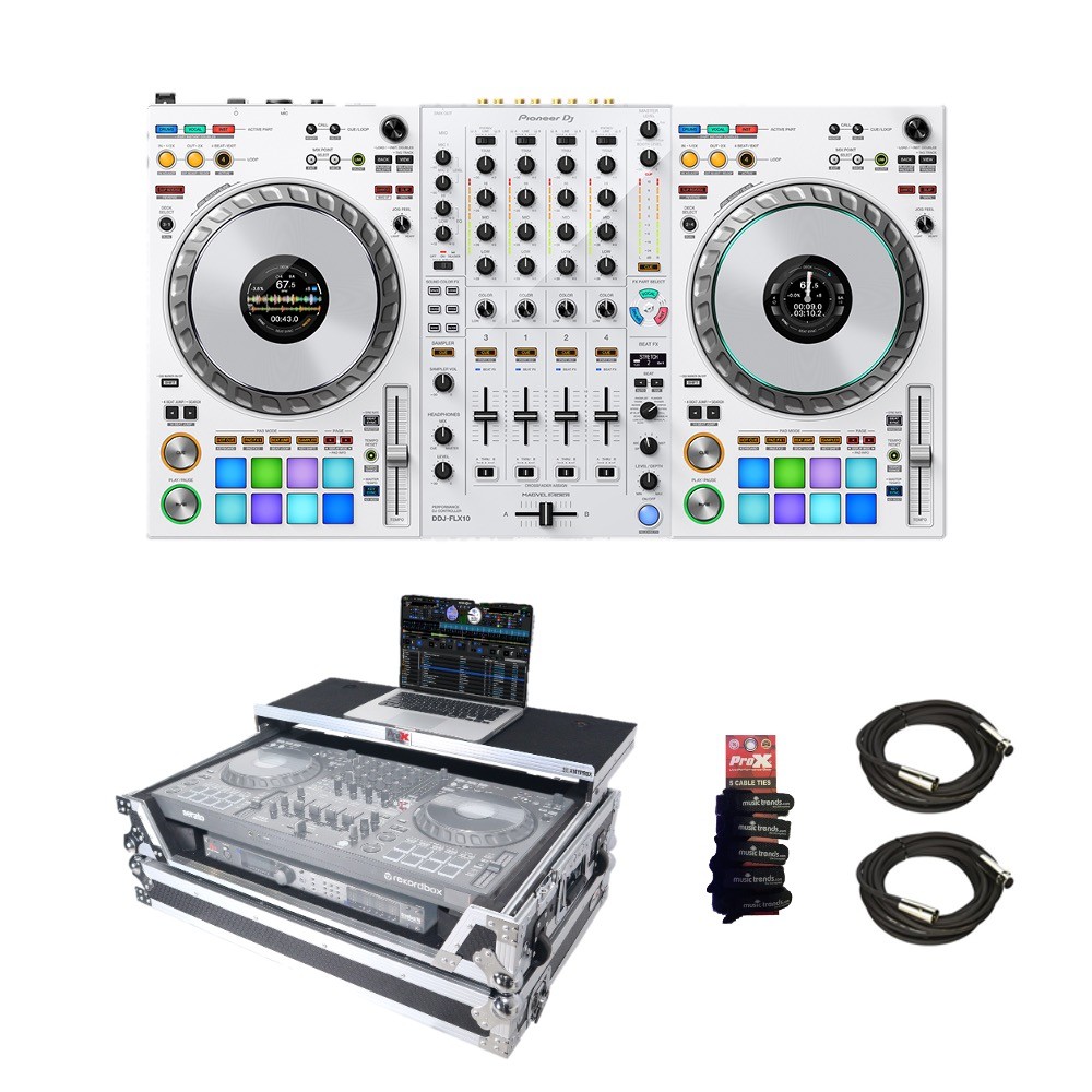Pioneer DJ DDJ-FLX10 White Limited Edition 4-channel DJ Controller w/ Road Case