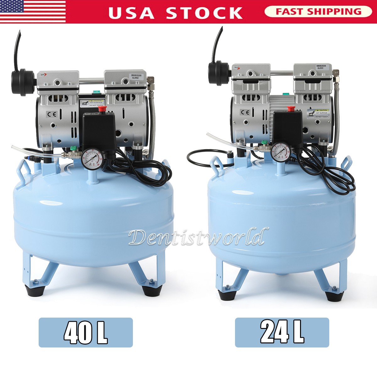 24L/40L Dental Silent Oil-Free Air Compressor Medical Pump for Dental Chair