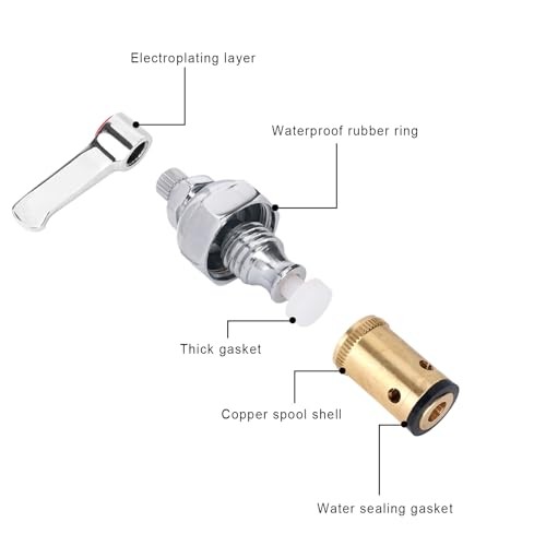 Hot Spindle Assembly for 002714-40 Eterna Valve Replacement, Hot Side Handle