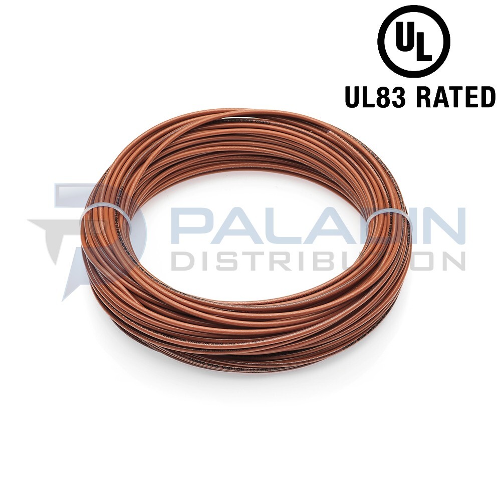 #14 AWG Gauge 600V THHN Stranded Copper Wire UL Listed - Brown 100FT