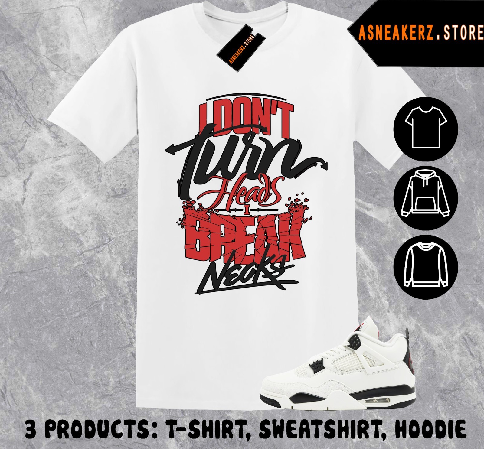 Shirt To Match AJ 4 Flight Club 2026 Sneaker Matching Tee Neck Breaker T-Shirt