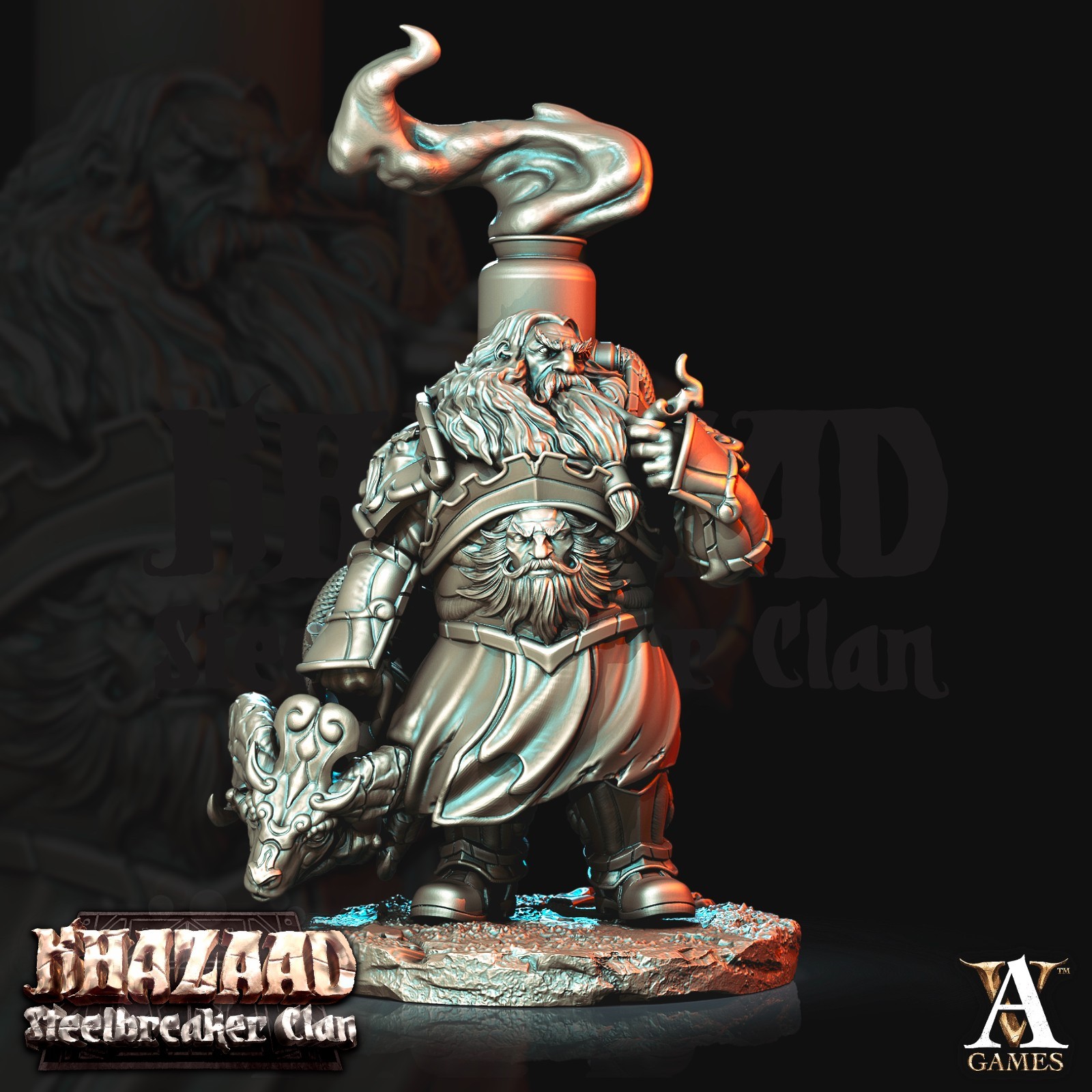D&D Dwarf Warrior Flamespitter 03 Mini 32mm Scale Mini TTRPG