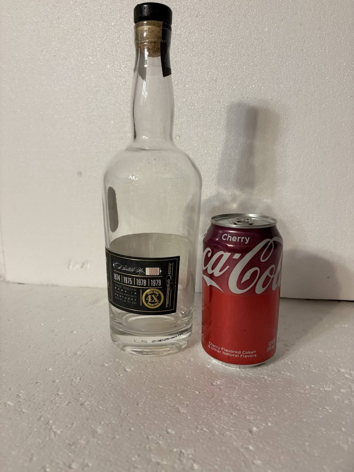 BATCH 7 TERRY BRADSHAW 750ML Clear Bourbon Bottle Crafts Lamp Lights Bar Empty