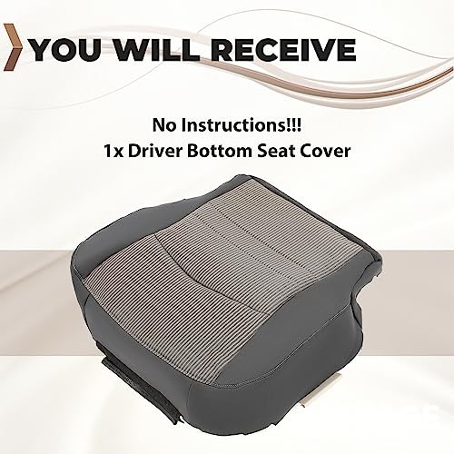 ECOTRIC Driver Side Bottom Cloth Seat Cover Compatible with 2009-2012 Dodge